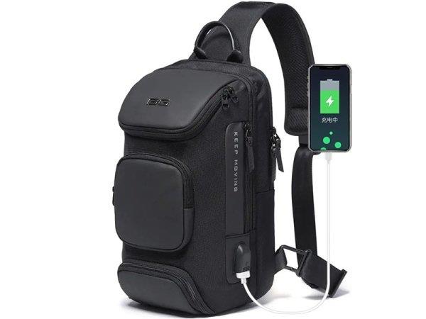 کوله پشتی تک بند یو اس بی دار 8 لیتری بنج BANGE BG-7086  Men Chest Bag Single Shoulder Bag